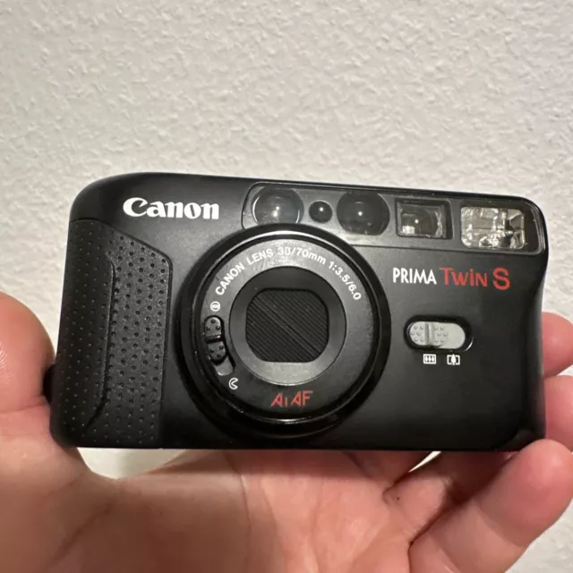 Canon Prima Twin S Kompaktkamera Analogkamera 35mm schwarz Point & Shoot wie Neu