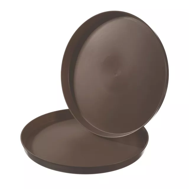 11.5" x 1" Round Restaurant Serving Trays, 2 Pack Food Service Tray, Brown