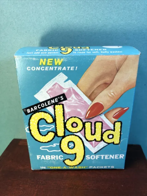 Vtg 60s Barcolene CLOUD 9 Fabric Softener LAUNDRY SOAP BOX Boston MA
