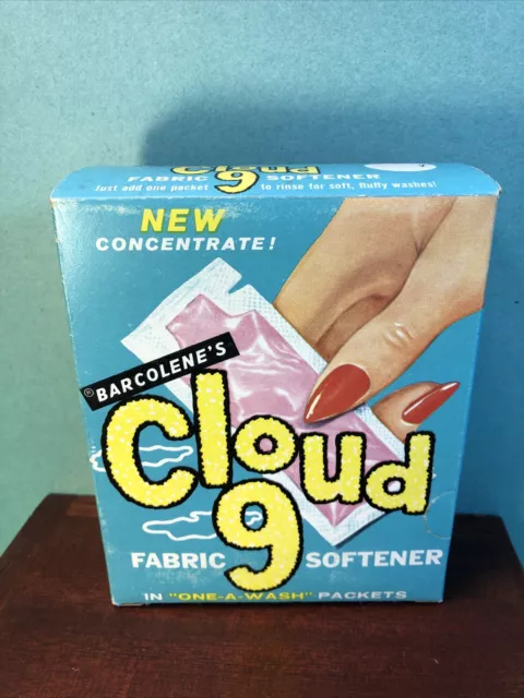 Vtg 60s Barcolene CLOUD 9 Fabric Softener LAUNDRY SOAP BOX Boston MA
