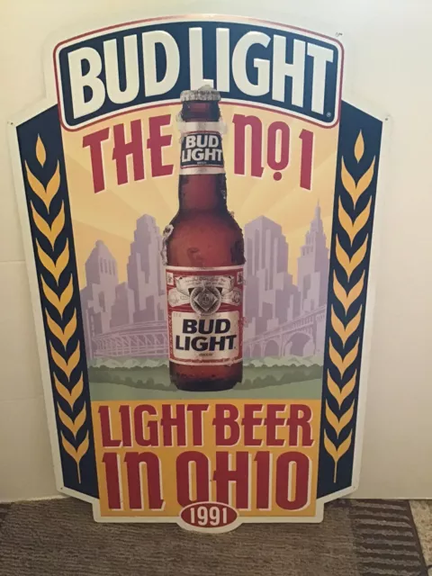 Bud Light Ohio beer signed tin sign 21x34  The No. 1 Light Beer In Ohio
