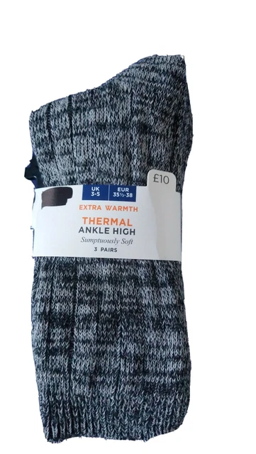 MARKS SPENCER Ladies 3 Pack Soft Thermal High Ankle Socks Sizes 3 5 6 8 9.99 PicClick UK