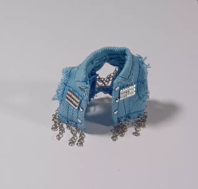 LOL Surprise OMG Doll Melrose Accessory Blue Denim Sleeveless Jacket Vest Chains