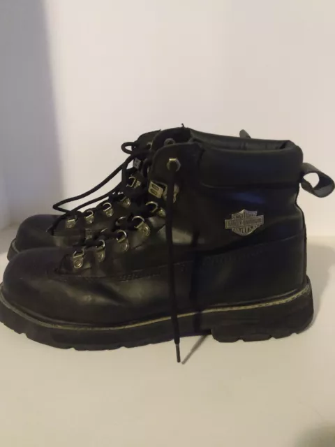 Harley Davidson Mens Size 11 Black Leather Motorcycle Boots  ANSI Z41 PT99