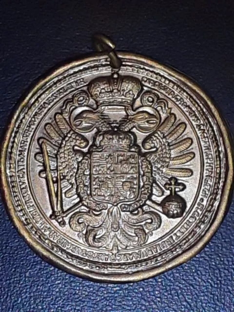 Großes Siegel Karls VI. 1711-1740 Anhänger Medaille Krummacher