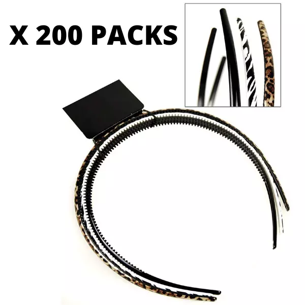 Alice Bands / Headbands ANIMAL DESIGN 3x Set - JOBLOT - (X 200 packs) 600 BANDS!