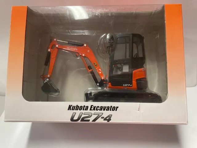 KUBOTA EXCAVATOR U27 4 1 24 Scale Detailed Diecast Model. Mint And