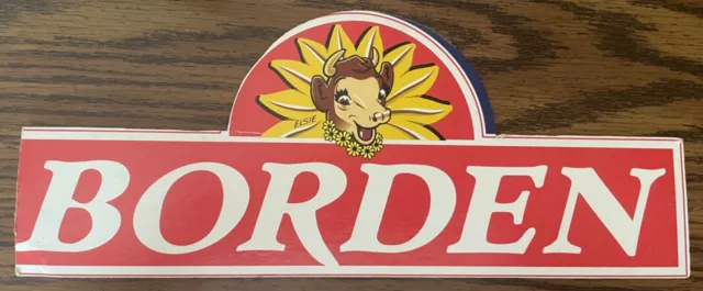 Borden cardboard sign with Elsie the Cow - two-sided 5 1/2" x 13"