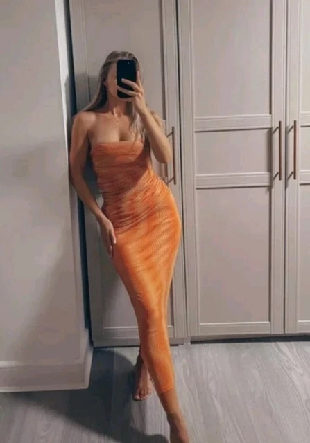 zara orange strapless dress Zara - Strapless Lapel Dress - Orange