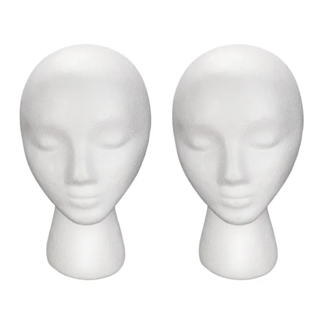 2 piezas Soporte para auriculares maniquí sombrero exhibición espuma facial