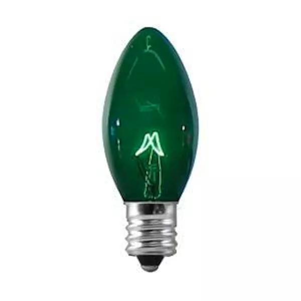 25 C9 Green Transparent Replacement Christmas Light Bulbs Holiday Wedding