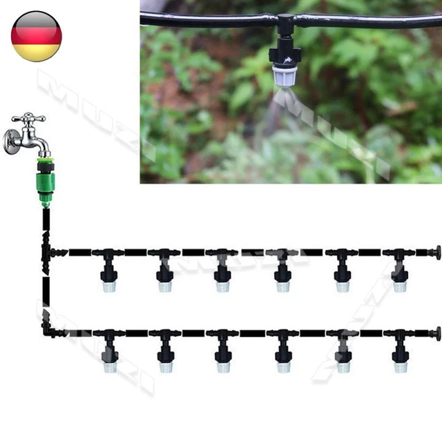 VONROC Sistema Di Irrigazione Modulare 3 In 1 - Tubo 15 M Con Ugello Regolabile: Spruzzo, Nebbia E Goccia - Risparmio Idrico