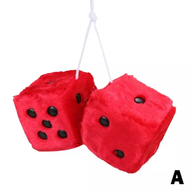 Fuzzy Plush Dice Car Interior Hanging Ornament Decoration Hanging Colorful  Velvet Dice Rearview Mirror Charms Auto Accessories
