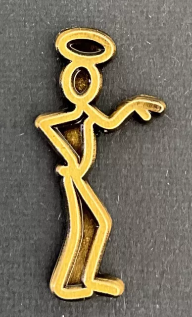 St HELENS THE SAINT RUGBY LEAGUE ANTIQUE GOLD STICKMAN PIN BADGE