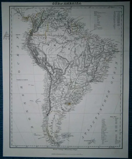 1848 Sohr Berghaus map SOUTH AMERICA, #80