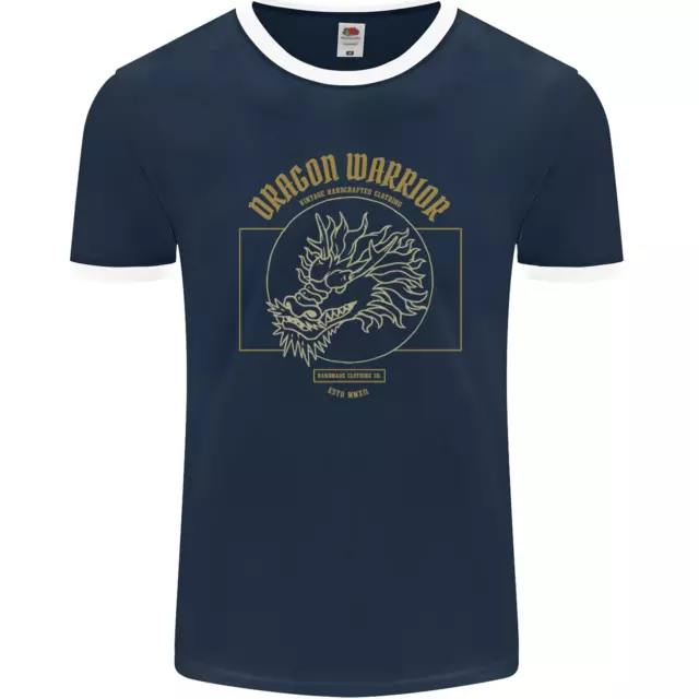 T-shirt lottatore uomo giapponese Dragon Warrior Samurai Giappone fotol 2