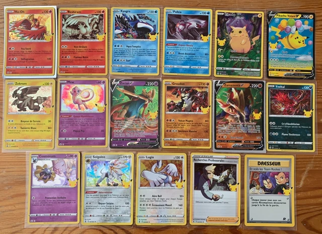 Lot de 17 Cartes Pokémon holo EB Célébrations 25 ans TBE Fr