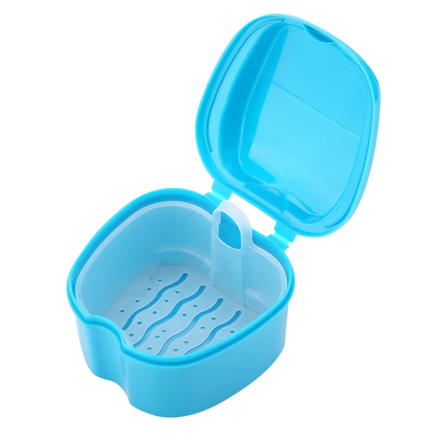 Denture False Teeth Storage Box Case With Filter Screen Dental Appliance CHU