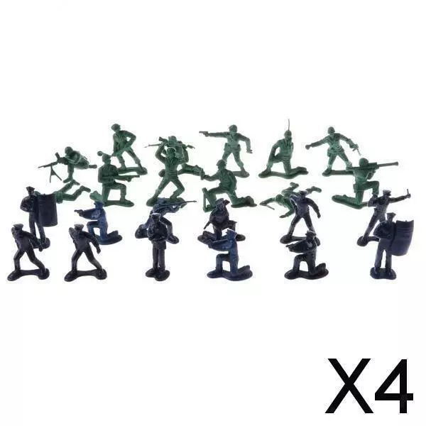 4x 24 Pieces Plastic  Playset 5cm  Soldiers & Police Action Figure Model Toy