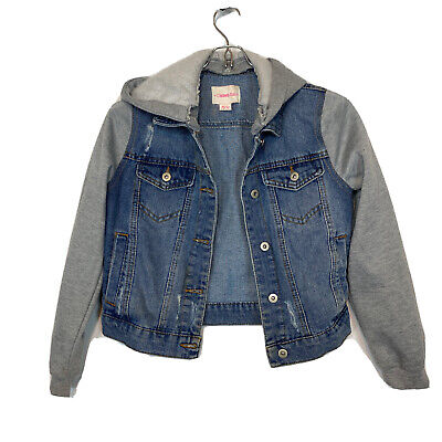 Ladies Cisono Blue denim jacket With Knit sleeves  Girls Size M 9-10 Y