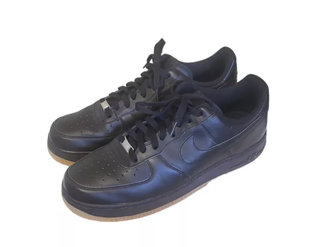 Nike Air Force 1 '82 Low US Mens Size 10 Black Leather Gum Sole 315122-006  AF1