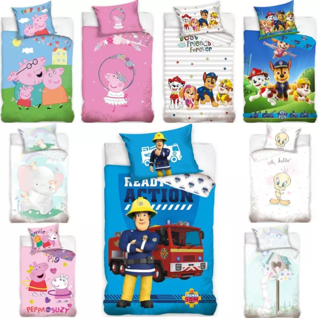 Kinder Bettwäsche 100x135 +Kissenbezug Paw Patrol Peppa Pig Feuerwehrmann Sam