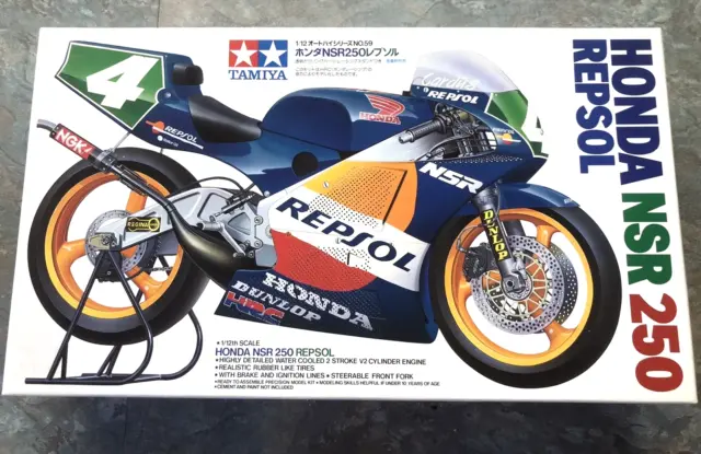 Tamiya 14059 Honda NSR 250 Repsol 1/12 motorcycle kit Clear cowl view. C Cardus.