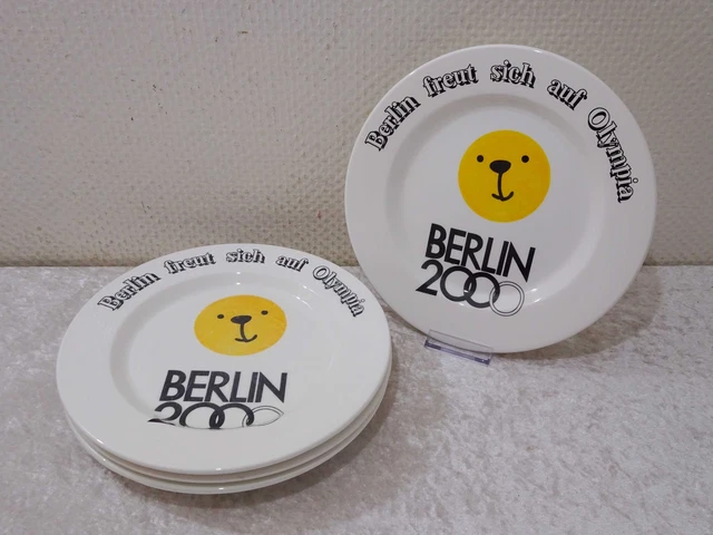 4 X Ceramica Piatto da Collezione Berlino Freut Trova Su OLYMPIA - Vintage 2000