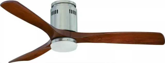 Fantasia Zeta 52in Brushed Nickel Ceiling Fan and LED Light Walnut Blades 114970