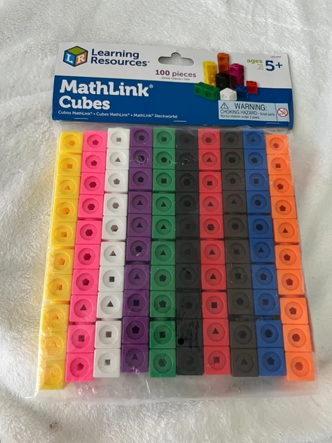 LEARNING RESOURCES MATHLINK Cubes Set of 100 Ages 5+ Early Childhood ...