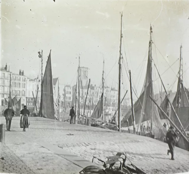FRANCE La Rochelle c1910 Photo Stereo Plaque de verre Vintage V36L11n6