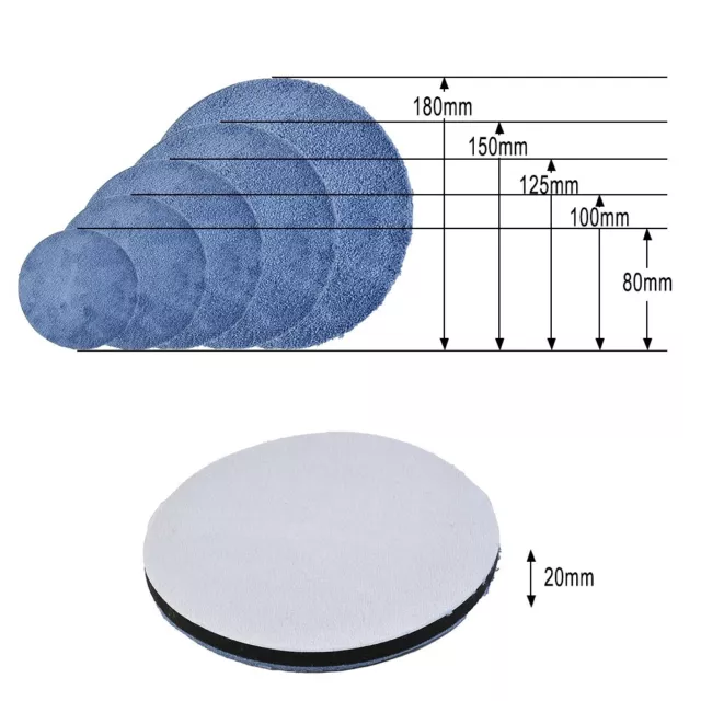 2Pcs 3/4/5/6/7inch Microfiber Polishing Pads Buffing Pad Set For Car Polisher 2