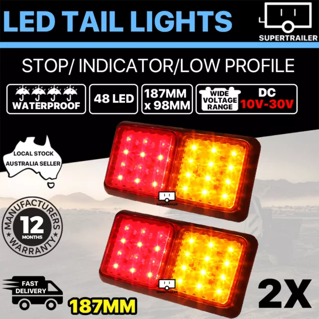 2x Trailer lights 24 LED STOP TAIL INDICATOR REFLECTOR TRUCK CAMPER LIGHT 10-30V