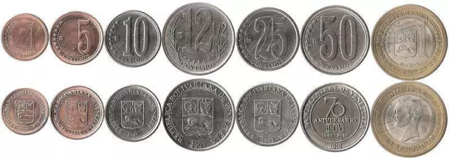 Venezuela 1, 5, 10, 12½, 25, 50 Cent, 1 Bolivares 2007-2010