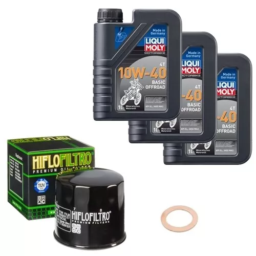 Kawasaki KLV 1000 A WVBS Bj. 2004, LIQUI MOLY 10W-40 Off. 3L, HiFlo Ölfilter Set