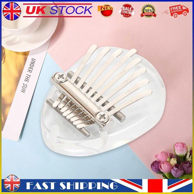 Mini Kalimba Thumb Piano Acrylic 8-tone Cute Finger Piano Music Gift (Oval) #gib