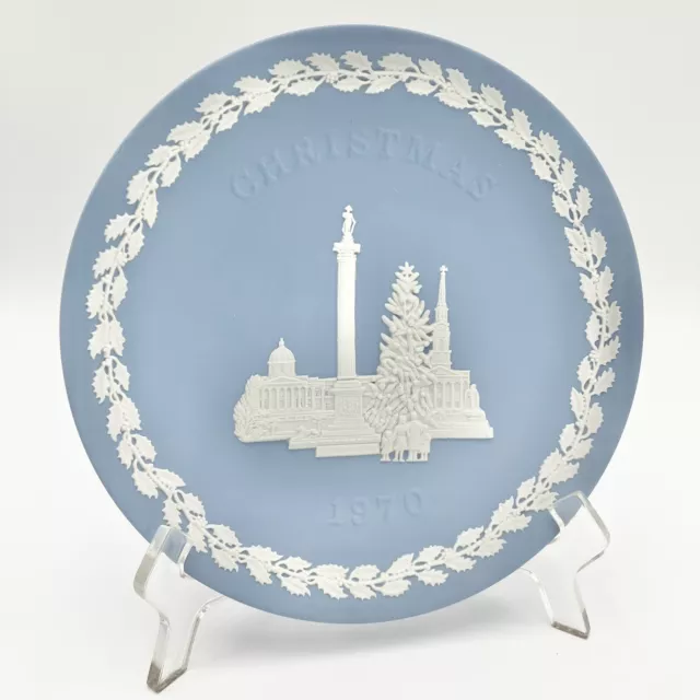 Wedgwood Jasperware Blue White Christmas Collector Plates 1970 Trafalgar Square