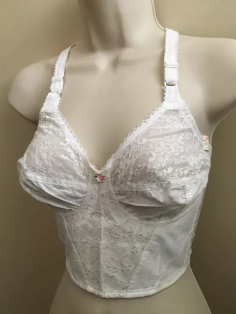 LONGLINE BULLET BRA 3 SECTION CUP Cotton & Lace Vntg NWT DO-ALL 634 Made in  USA £33.26 - PicClick UK