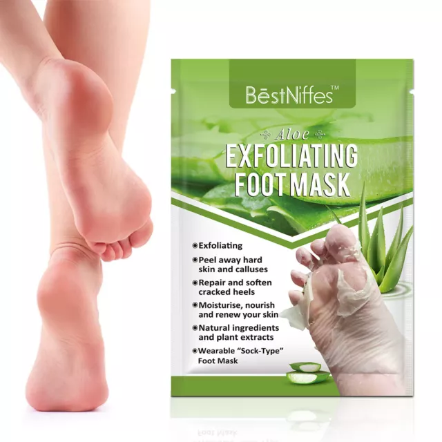 Exfoliating Peel off Foot Care Socks Mask Baby Feet Removes Dead Skin Cells Aloe