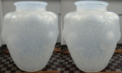 VASE " DOMRÊMY " DIT VASE AUX CHARDONS  DE 22 CM DE H 1860-1945 RENÉ LALIQUE 