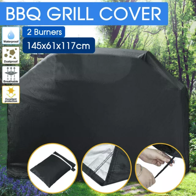 BBQ Cover 2 Burner Waterproof Outdoor Gas Charcoal Barbecue Grill Protector