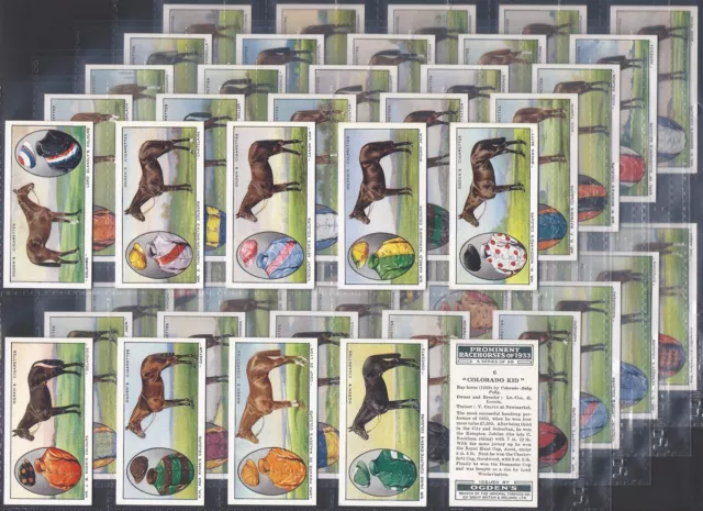 Ogdens-Full Set- Prominent Racehorses Of 1933 1934 (50 Cards) Excellent 2