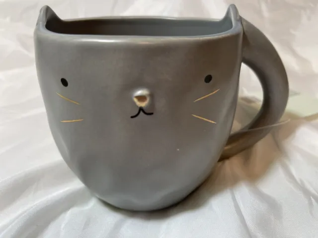 Cat Mug Oversize Cup Large Gray Cat Spring Shop NEW Gift 