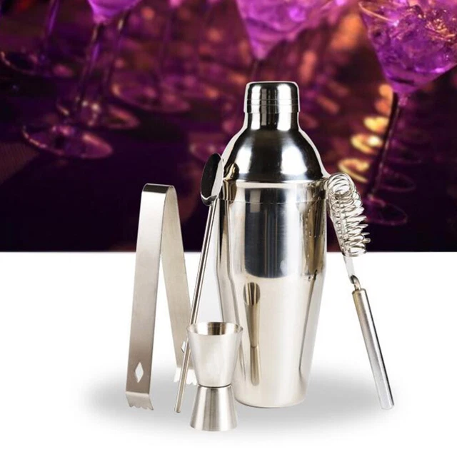 5 pièces kit shaker à cocktail de vaisselle vintage ustensiles en 7