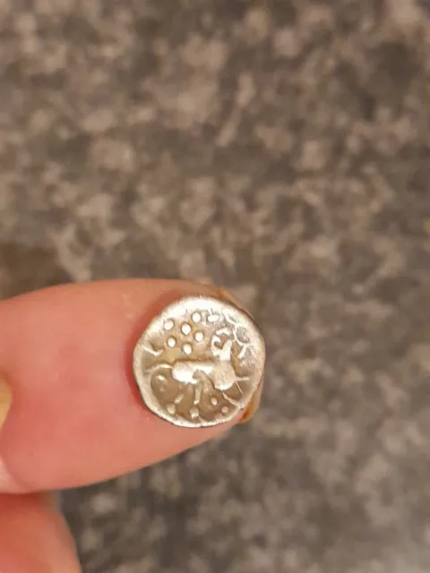Ancient Celtic Silver VF Iceni Half Unit Ring Boar Type UK Detector Find