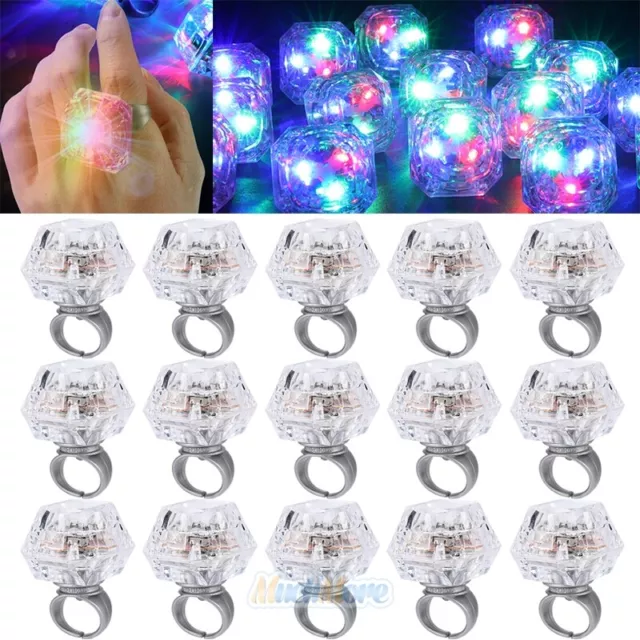 15PK Light up Flashing Rings Colorful LED Bumpy Ring Party Favors Light Up Rings