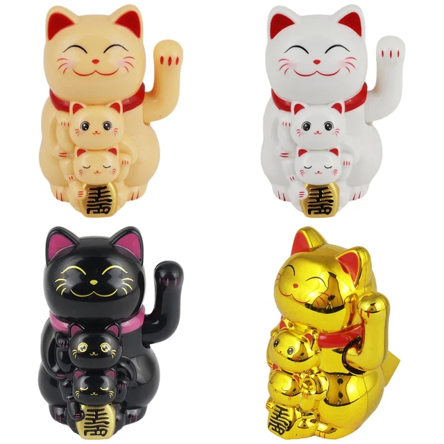 Maneki Neko rouge : figurine de chat porte-bonheur japonais - Cadeau porte- bonheur - France