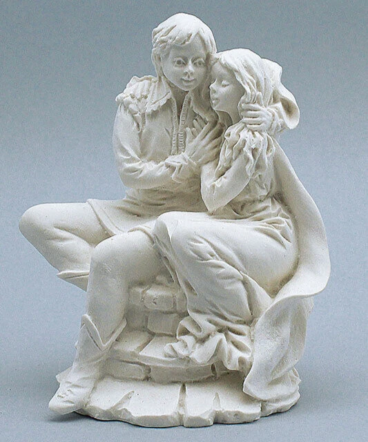 Statue de couple aimant faite à la main, décoration de maison, sculpture de...