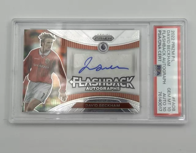 PSA 10 David Beckham 2022-23 Prizm EPL Flashback Auto FADB Man United