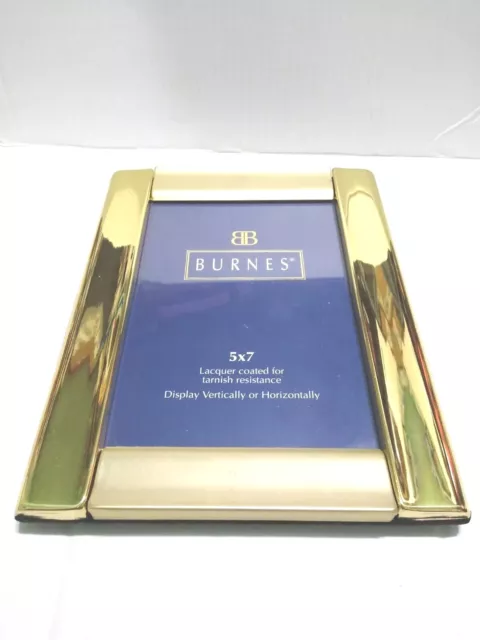 vintage solid brass lacquer coated gold  picture frame 5x7  photo NEW Old Stock